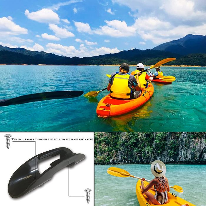 Kayak Paddle Holder Kayak Accessories For Fishing Rod Holder For Boat Mount Paddle Clip Universal Plastic Kayak Paddle Holders Compatible With Perception Kayaks(Including Screws) (Black)