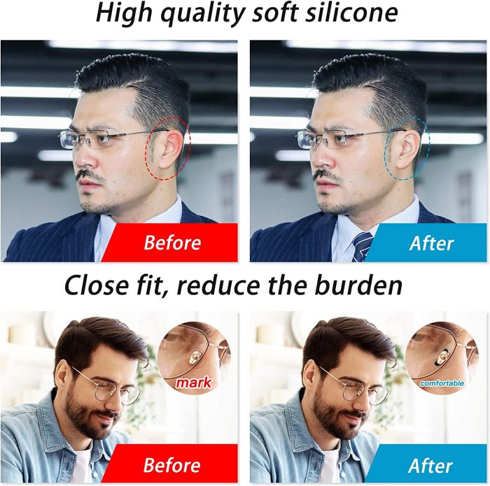 Eyeglass Nose Pads for Plastic Frames Premium Slip Black Adhesive Ear Grip Hooks, Thin Nosepads Cushion Soft Silicone Eyeglasses Retainers Eye Glasses Pad Replacement Holders 20 Pairs : Health & Household