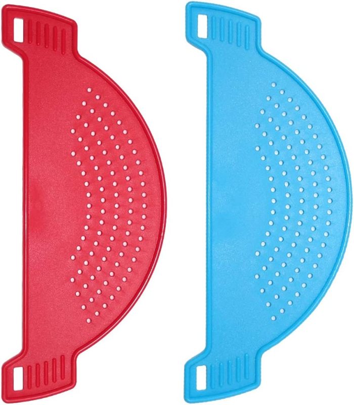 2PCS Plastic Drainer Strainers Pot Funnel Half Moon Shape Food Filter Board Sieve Draining With Handle Heat Resistant Fit for Pasta Vegetable Fruit Colander Kitchen Gadgets 11.2 x 4.1Inch: Home & Kitchen