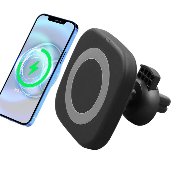 15W Magnetic Wireless Car Charger Mount Holder for iPhone 13/12/ 12 Pro/ 12 Pro Max, Compatible with MagSafe Cases, Car Vent Clamp Charging Pad Phone Charger Stand, Auto-Alignment Magnet Phone Mount