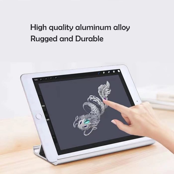 Tablet Stand Holder,Aluminum Cell Phone Stands with Anti-Slip Base and with Convenient Charging Port Suitable for Bedside Table, Ofice, Desk.