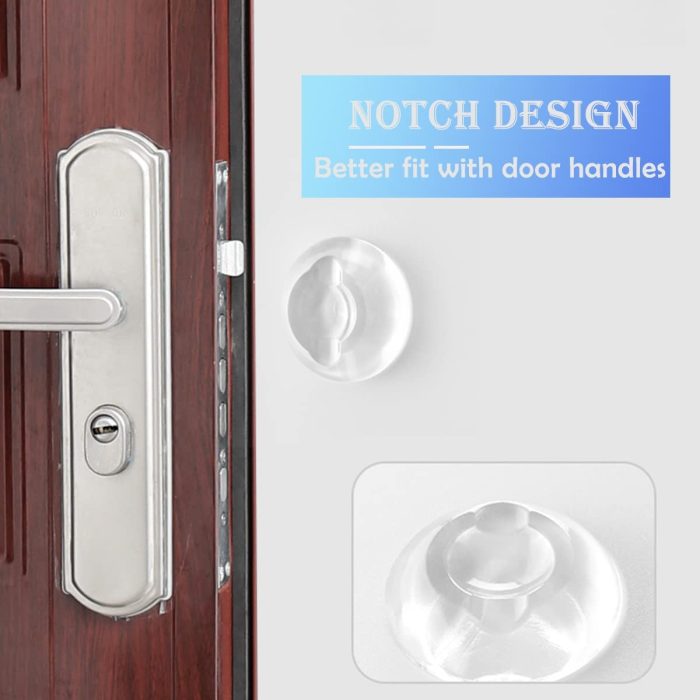 Door Stoppers Wall Protector，Wall Protectors from Door Knobs, Reusable Shock Absorbent Gel, 1.96" Door Knob Wall Protector(4 PCS, TPINE)
