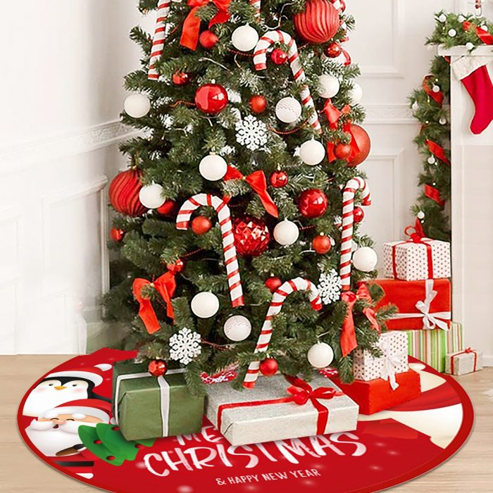 POSLEOKE Christmas Tree Skirt - 36 Inches Large Red Tree Skirt with High-End Soft Fabric Classic Tree Skirt for Christmas Decorations Indoor Outdoor