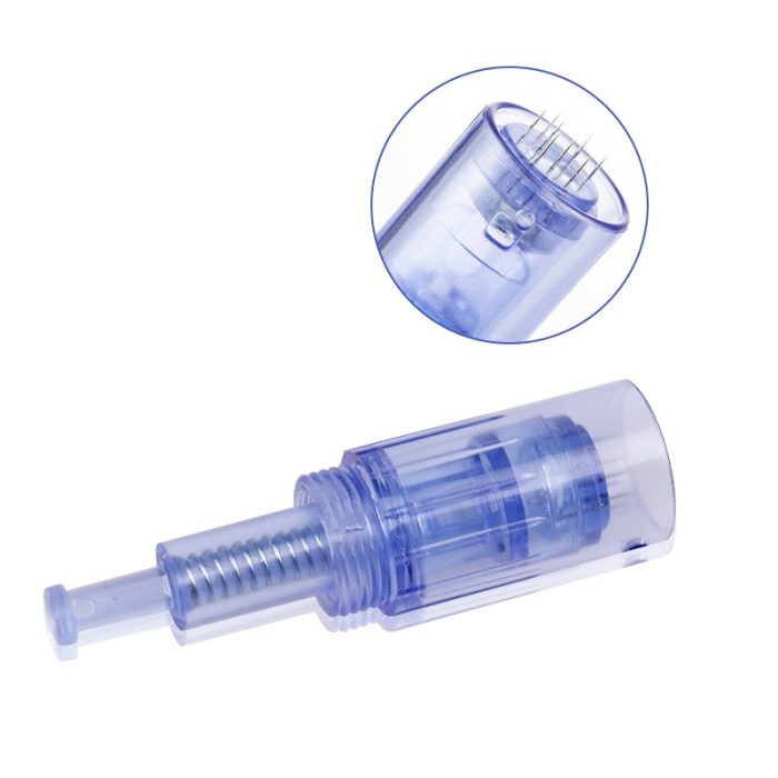 Med SPA Care® Disposable Replacement Cartridges 0.01mm~0.25mm - Fit for Dr.pen Derma Pen Ultima A6 Electric Skin Care Device Dermapen Permanent Makeup Pen (12 Pins, A6 Blue 0.25mm 10pcs)