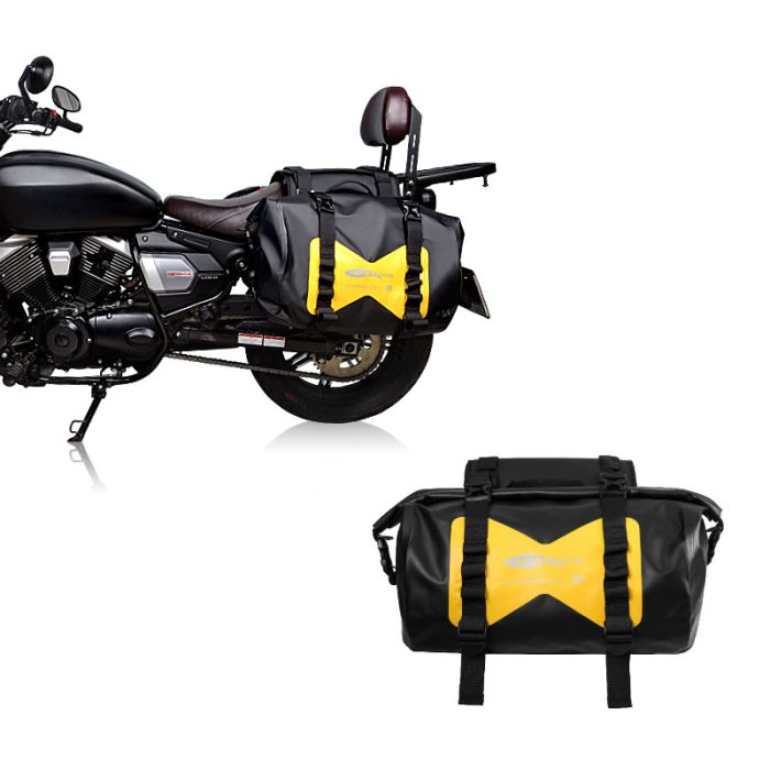 Waterproof Bag Motorcycle saddlebag 50L Tank Bag Motor Side Bag(2 PCS) (Yellow)…