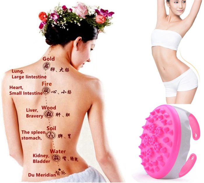 Med SPA Care Silicone Scalp Massager for Improve Blood Circulation Firm Skin,Exfoliating Body Scrubber, Whole Body Massage Wet & Dry Brush,Anti Cellulite Massager,Shower Brush & Shampoo Brush(Rose)