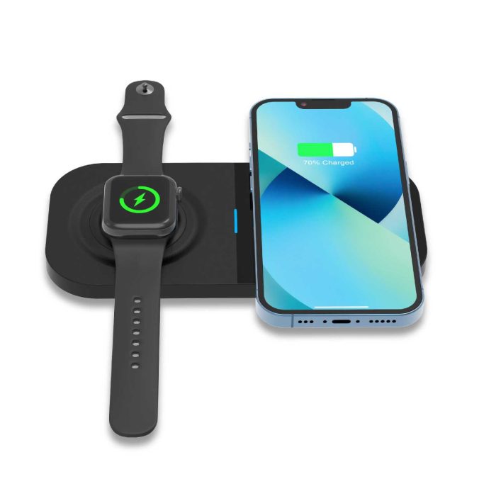 AILEND 2 in 1 Wireless Charger Pad for Samsung Galaxy Watch 4 S3 15W Fast Charging Station for Samsung Note 20 S10 Galaxy Buds Charger