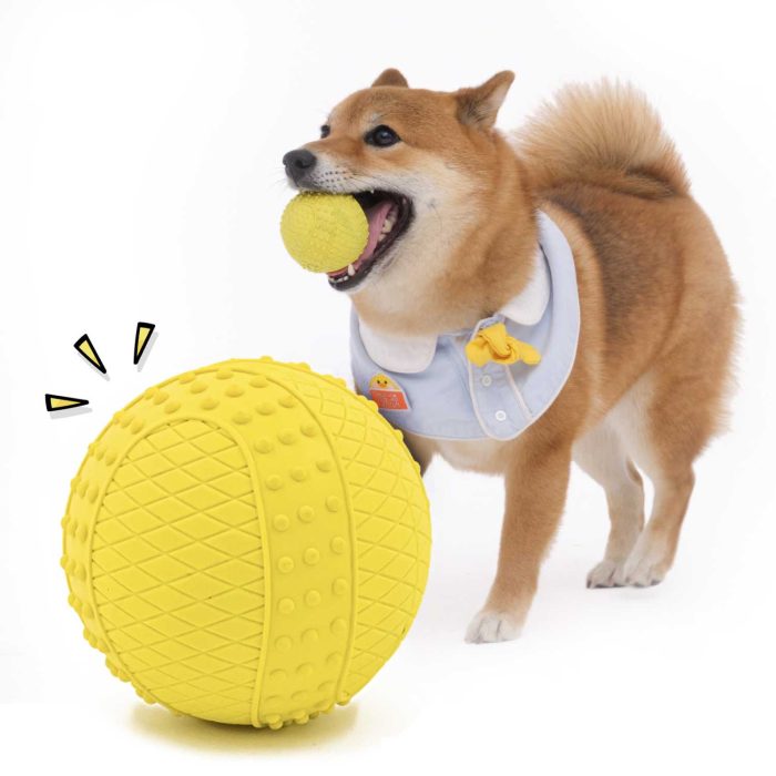 Tennis Ball for Dog, Rubber Floating Squeaky Balls, Interactive Fetching Toy for Small and Medium Pets, 2.5 Inch, Pack of 2