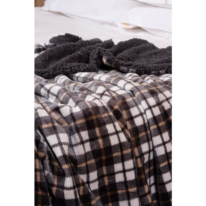 KOHONE Sherpa Soft Throw & Blanket for Couch 90 inch X 90 inch, Thick Warm Fuzzy Cozy Throws Blankets for Bed, Sofa and Travel, Reversible Plush Fleece Blankets