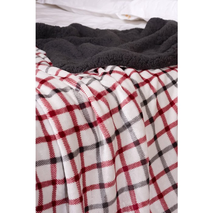 Sherpa Soft Throw & Blanket for Couch 90 inch X 90 inch, Thick Warm Fuzzy Cozy Throws Blankets for Bed, Sofa and Travel, Reversible Plush Fleece Blankets