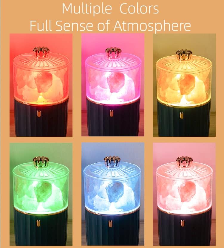 GIANTRIO Himalayan Salt Lamp Aroma Diffuser, Salt Therapy Lamp Diffusers for Essential Oils Large Room with 1200mAh Battery Ambient Light 7 Color