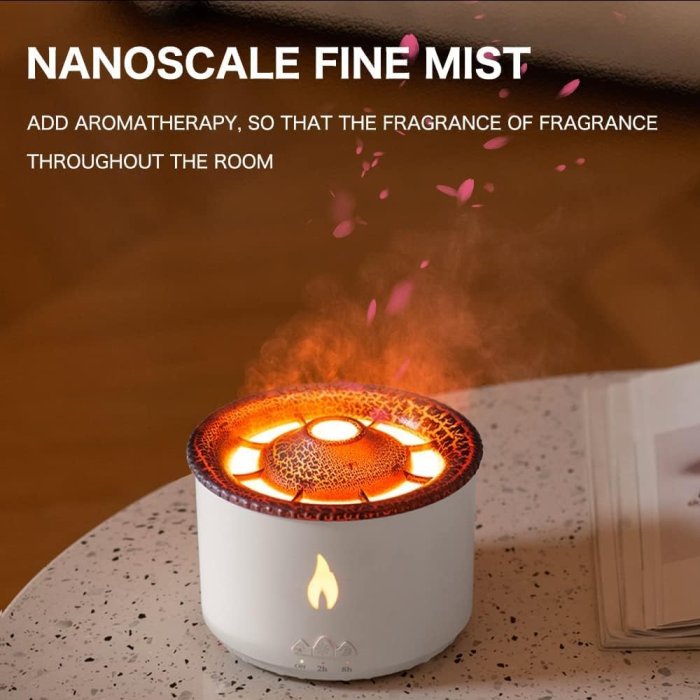 Ultrasonic Essential Oil Diffuser, Giantrio 360ml Aromatherapy Humidifier 2 Mist Modes Flame & Jellyfish Timer & Auto Shut-Off Aroma Diffuser for Bedroom Spa Yoga Office Ideal Gift for Women