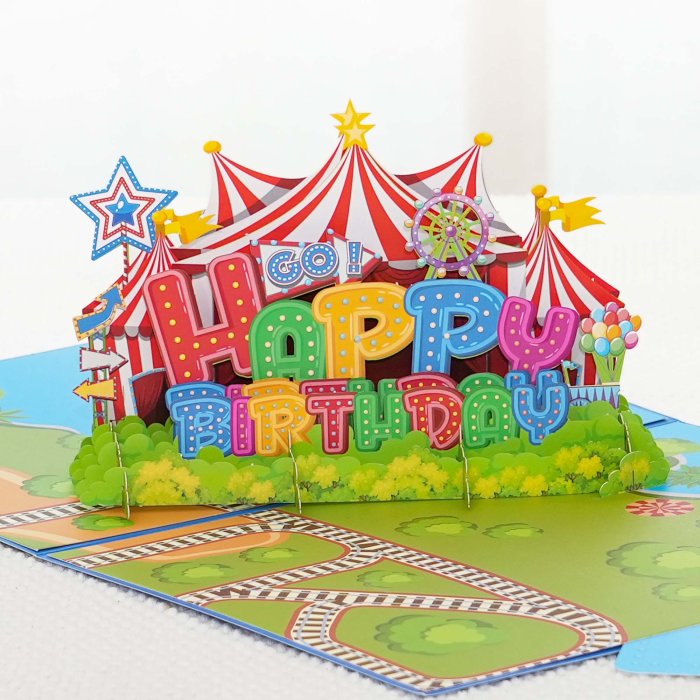 GAWAMAY Funny 3D Pop Up Happy Birthday Cards for Friends 5.9"x7.9" Large Size Gifts for Wife, Unique 3d Paper Greeting Cards for Mom Father Children Sister Men & Women, Romantic Birthday Gifts for Her