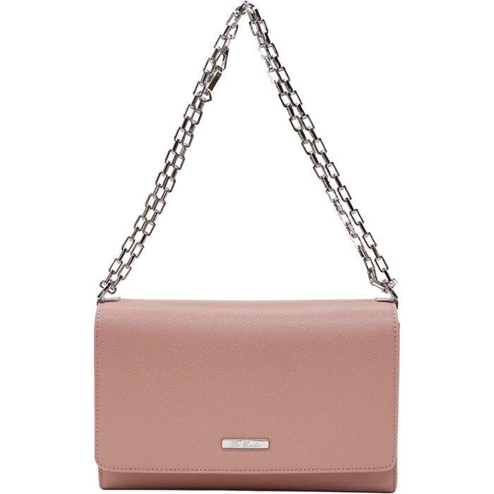 Small Shoulder Bag for Women, Imitation Leather Chain Strap Clutch Small Square Purse, Phone Wallet Purse (Pink)