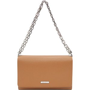 Small Shoulder Bag for Women, Imitation Leather Chain Strap Clutch Small Square Purse, Phone Wallet Purse (Camel)