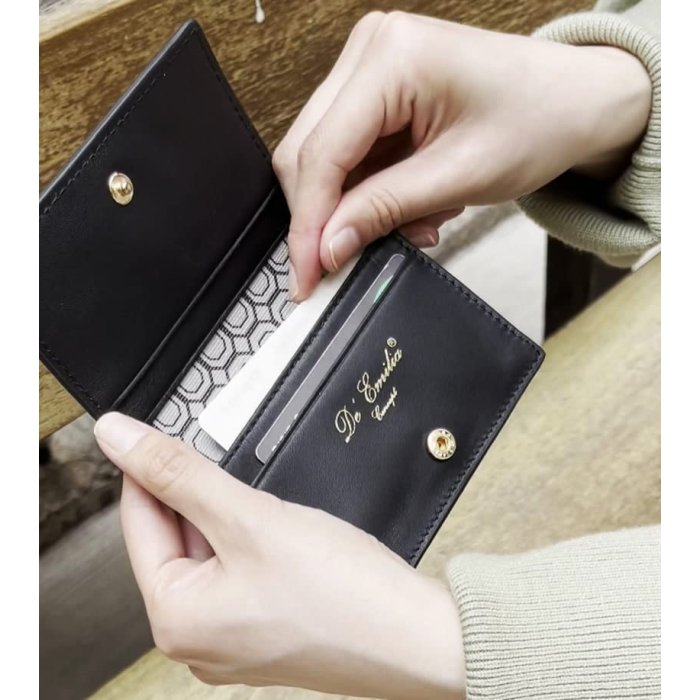 Women's Small Bifold Canvas Wallets with Card Holder and Coin Purse, Leather Mini Wallets for Girls (Black)