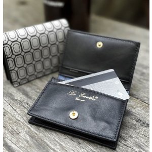 Women's Small Bifold Canvas Wallets with Card Holder and Coin Purse, Leather Mini Wallets for Girls (Black)