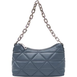DE'EMILIA CONCEPT Shoulder Bag Small Purses and Handbags for Women, Lattice Faux Leather Shoulder Handbag with Chain Strap (Wedgwood Blue)