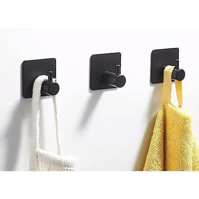 Adhesive Towel Hook Bathroom Towel Hook Heavy Duty Adhesive Wall Hooks for Bathroom Living Room Kitchen 3-Pack