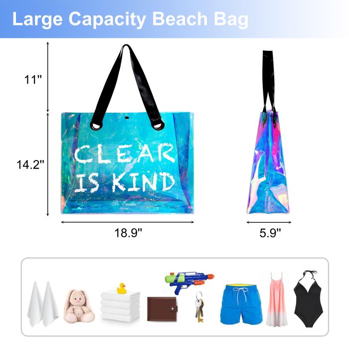 Extra Large Beach Tote Bags for Women Waterproof Sandproof, Beach Bag for Pool Travel Picnic Camping Daily